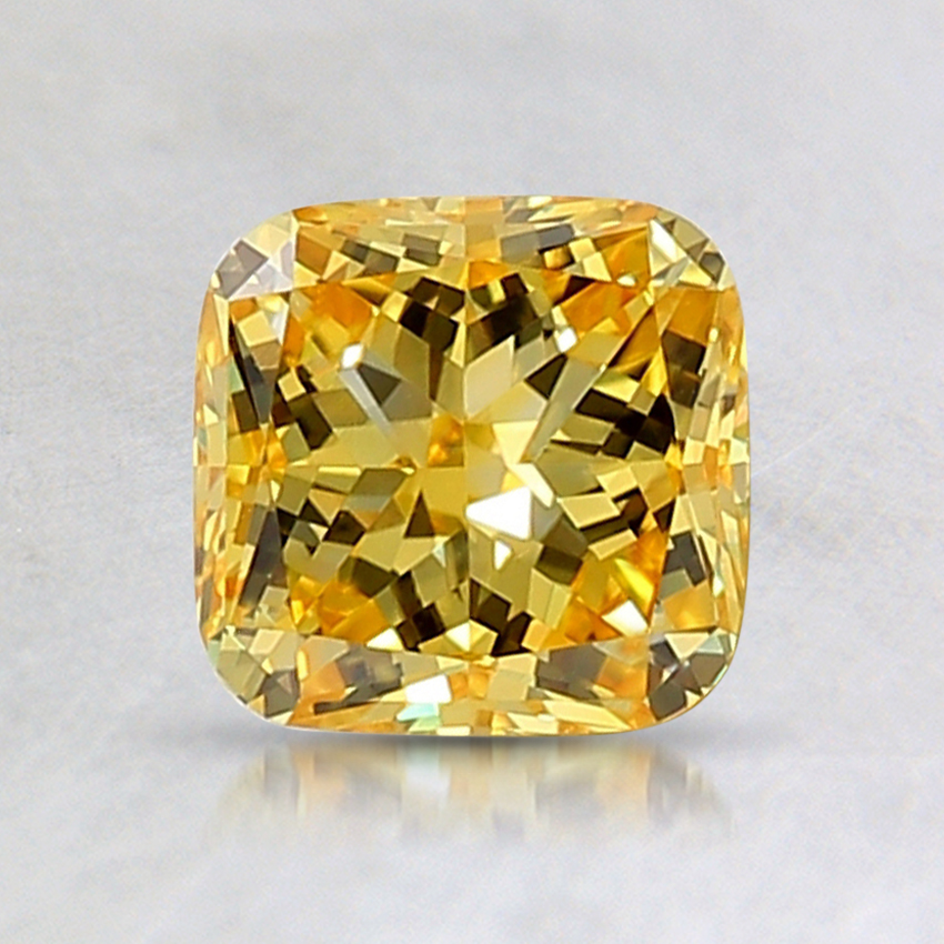 1.06 Ct. Fancy Vivid Yellow Cushion Lab Created Diamond