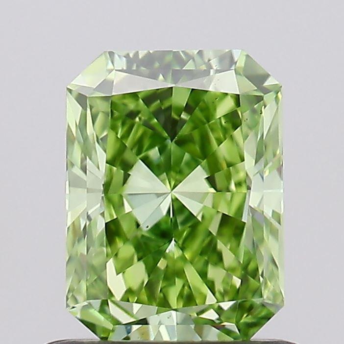 0.72 Ct. Fancy Vivid Green Radiant Lab Grown Diamond