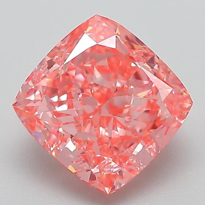 2.30 Ct. Fancy Vivid Pink Cushion Lab Grown Diamond