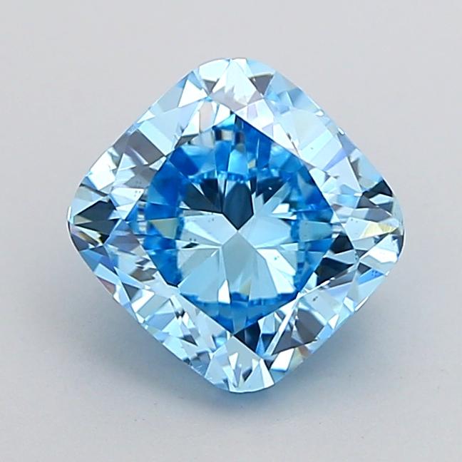 1.54 Ct. Fancy Vivid Blue Cushion Lab Grown Diamond