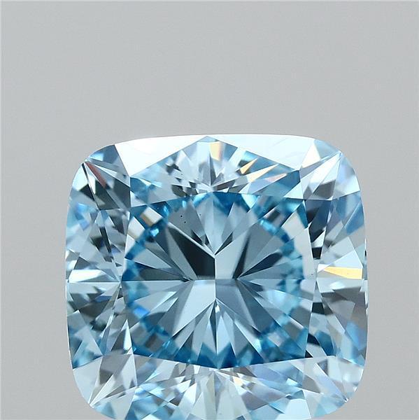 2.05 Ct. Fancy Vivid Blue Cushion Lab Grown Diamond
