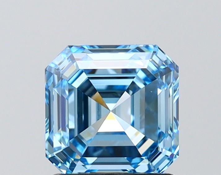 1.54 Ct. Fancy Vivid Blue Asscher Lab Grown Diamond