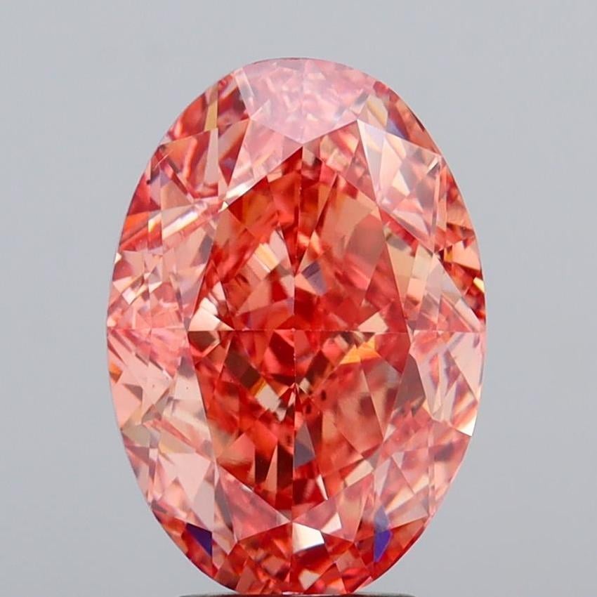 5.01 Ct. Fancy Vivid Brownish Pink Oval Lab Grown Diamond