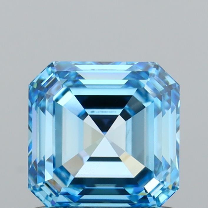 1.00 Ct. Fancy Vivid Blue Asscher Lab Grown Diamond