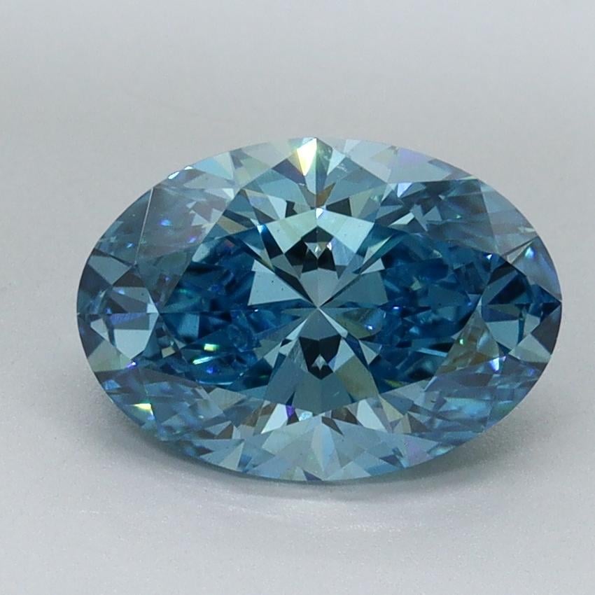 1.59 Ct. Fancy Vivid Blue Oval Lab Grown Diamond