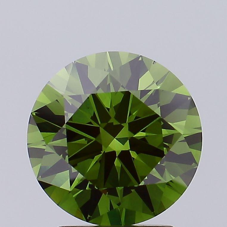 2.46 Ct. Fancy Vivid Green Round Lab Grown Diamond