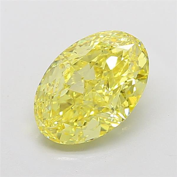 4.10 Ct. Fancy Vivid Yellow Oval Lab Grown Diamond