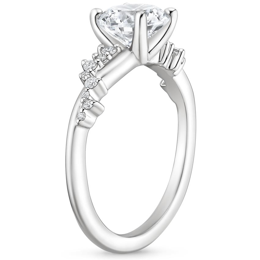 18K White Gold Pirouette Diamond Ring, large side view