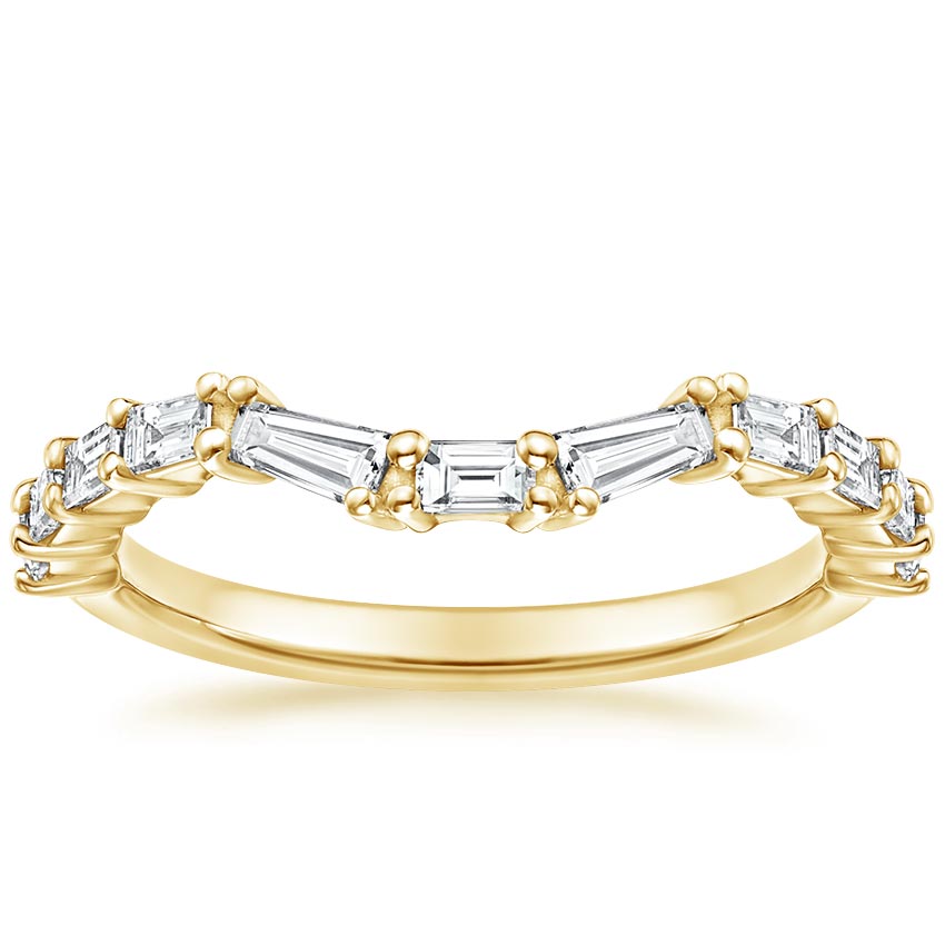 Yellow Gold Luxe Tapered Baguette Contour Ring
