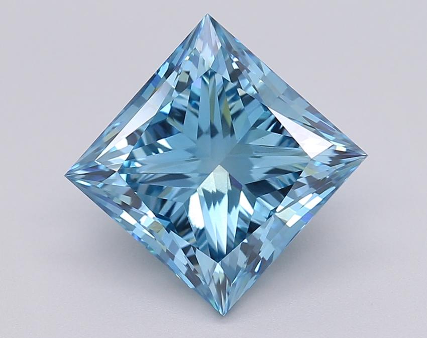 3.01 Ct. Fancy Vivid Blue Princess Lab Grown Diamond