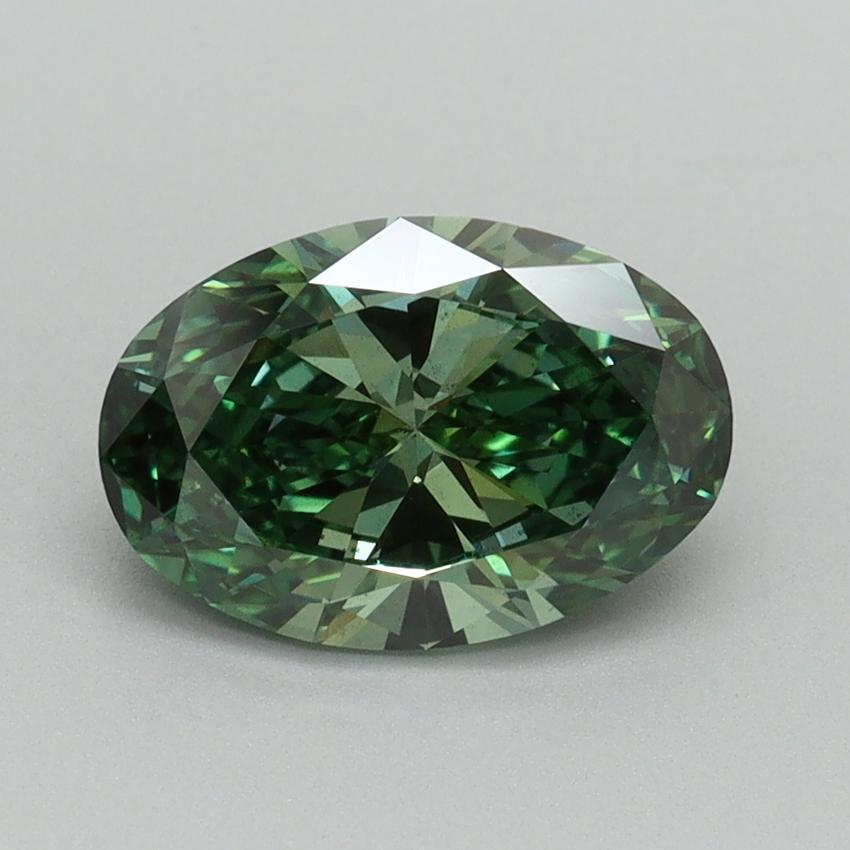 1.61 Ct. Fancy Vivid Green Oval Lab Grown Diamond