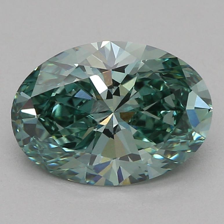 1.01 Ct. Fancy Vivid Green Oval Lab Grown Diamond