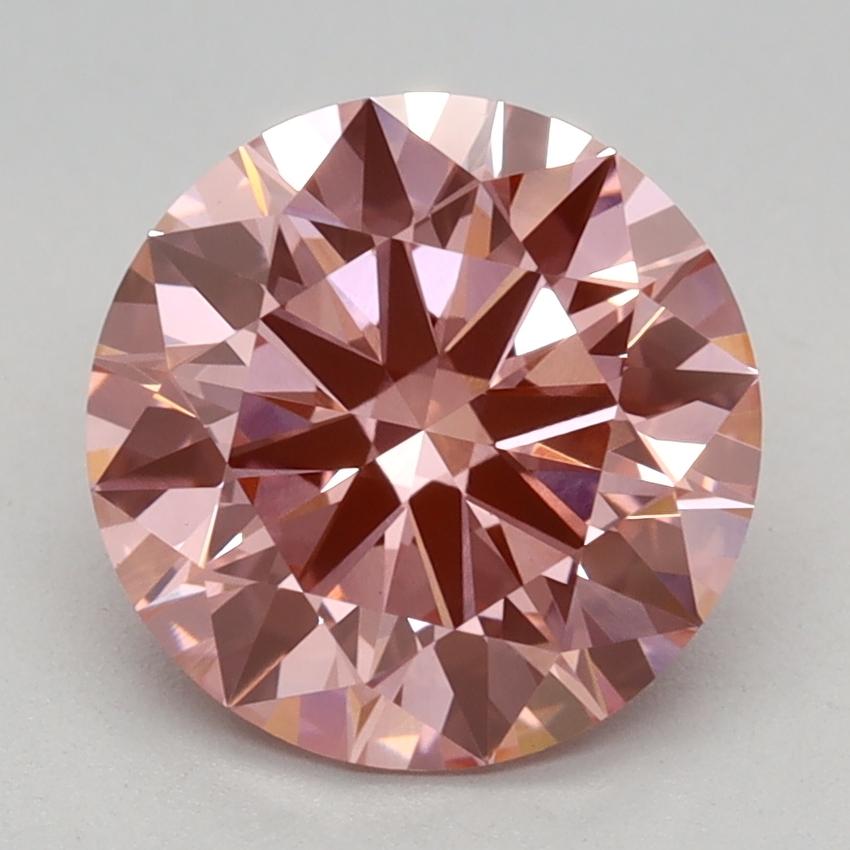 2.06 Ct. Fancy Vivid Pink Round Lab Grown Diamond