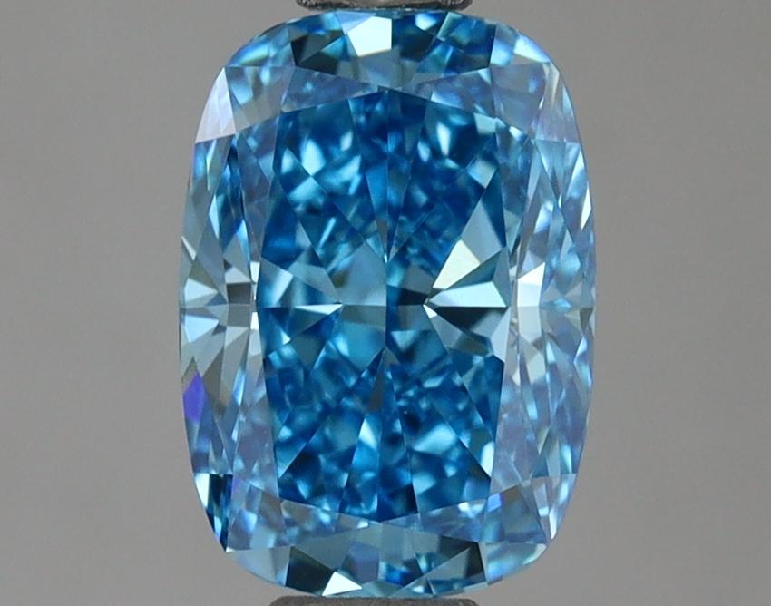 1.10 Ct. Fancy Vivid Blue Cushion Lab Grown Diamond