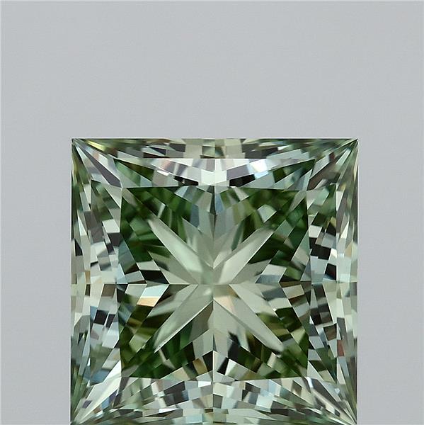 5.04 Ct. Fancy Vivid Green Princess Lab Grown Diamond