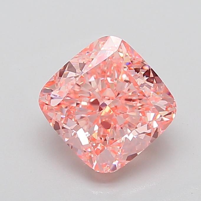 4.28 Ct. Fancy Vivid  Pink Cushion Lab Grown Diamond