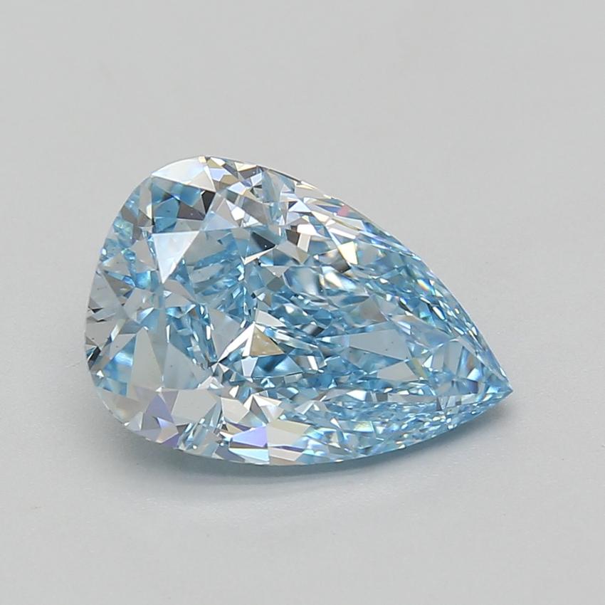 4.07 Ct. Fancy Vivid Blue Pear Lab Grown Diamond