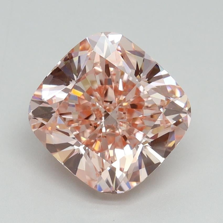 4.00 Ct. Fancy Intense Pink Cushion Lab Grown Diamond