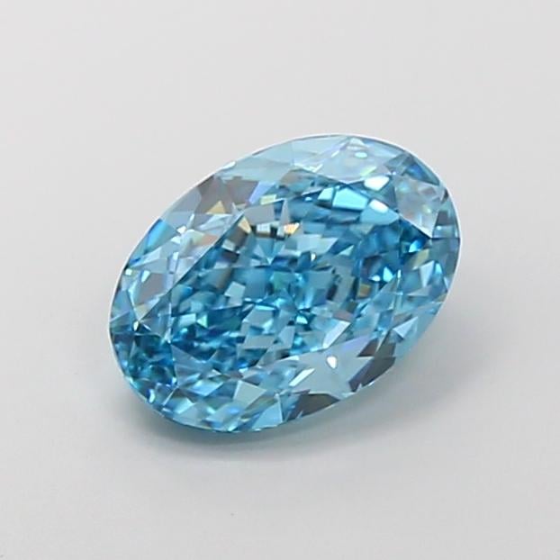 3.60 Ct. Fancy Vivid Blue Oval Lab Grown Diamond
