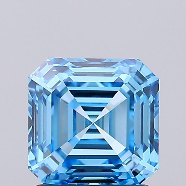 1.50 Ct. Fancy Vivid  Blue Asscher Lab Grown Diamond