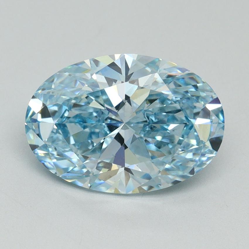 3.01 Ct. Fancy Vivid Blue Oval Lab Grown Diamond