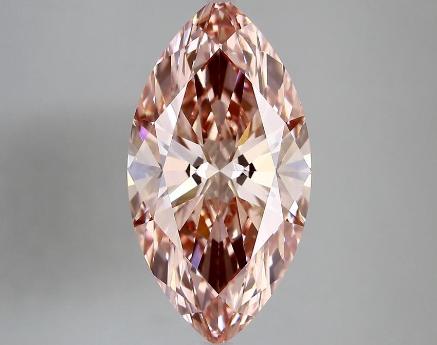 5.05 Ct. Fancy Vivid Pink Marquise Lab Grown Diamond