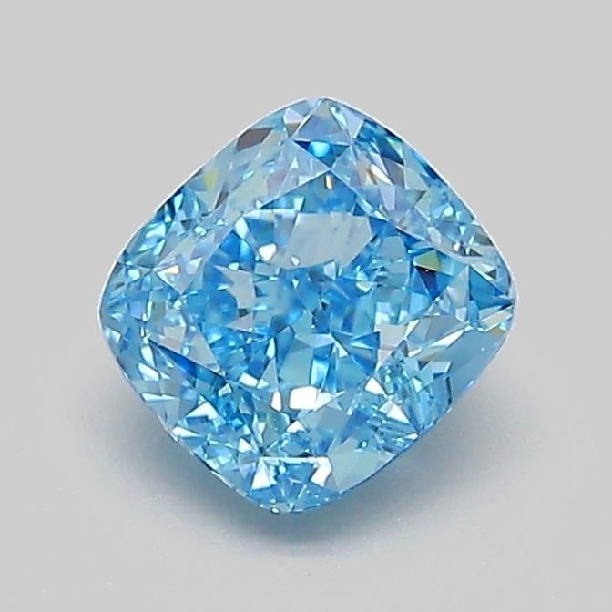1.07 Ct. Fancy Vivid  Blue Cushion Lab Grown Diamond
