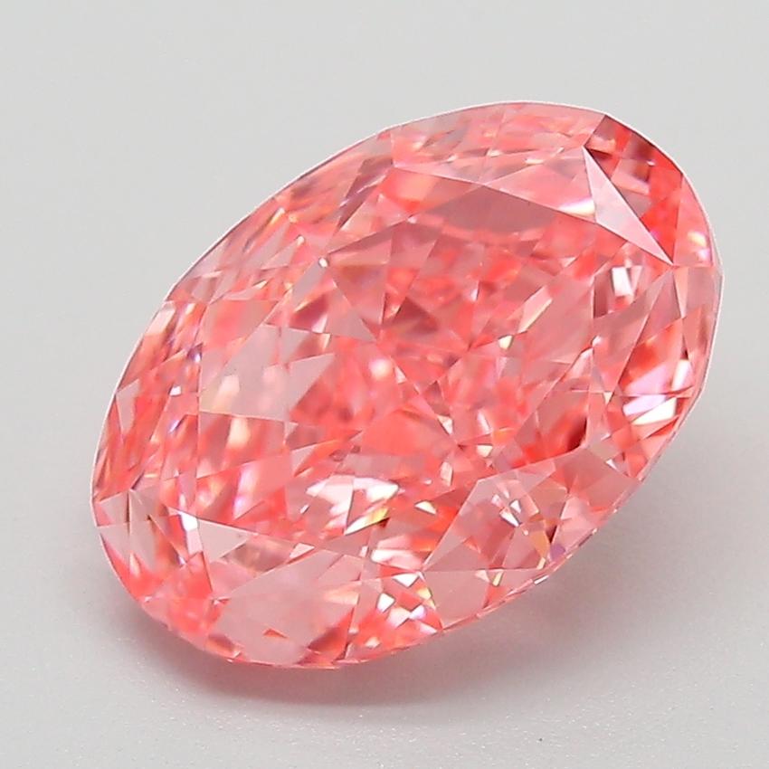 3.08 Ct. Fancy Vivid Pink Oval Lab Grown Diamond