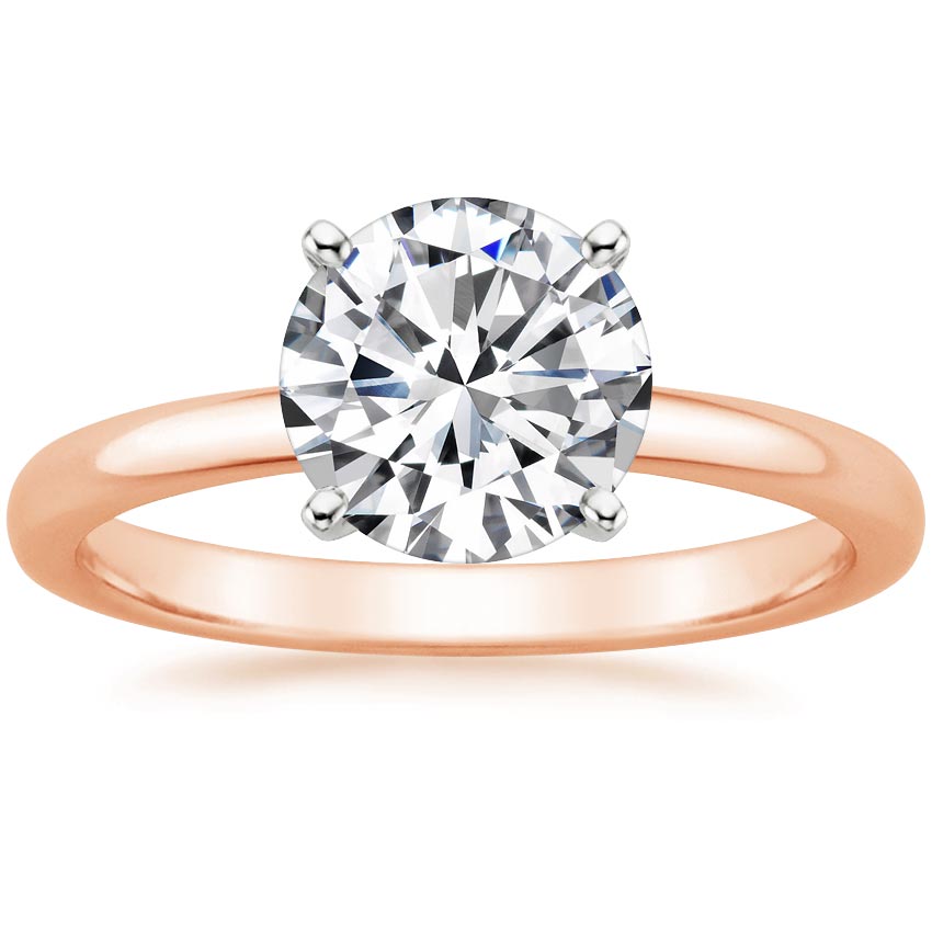 14K Rose Gold 2mm Comfort Fit Ring, large top view