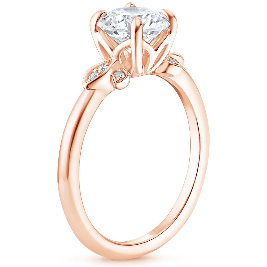14K Rose Gold Fiorella Diamond Ring, large side view