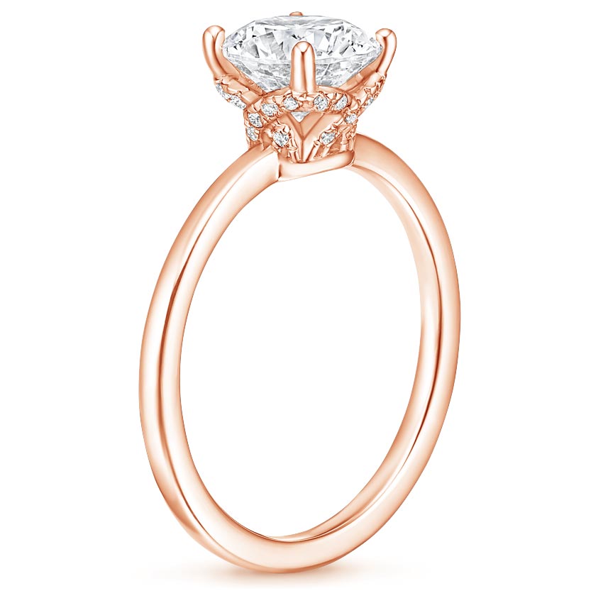 14K Rose Gold Astoria Diamond Ring, large side view