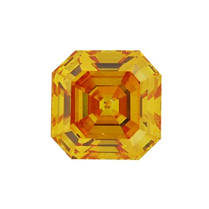 Orange Asscher Lab Grown Diamond