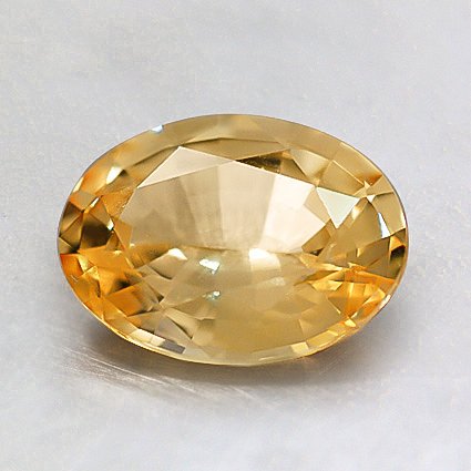 8x6mm Unheated Yellow Oval Sapphire