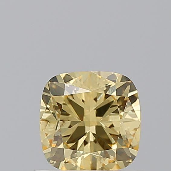 0.71 Ct. Fancy Vivid Yellow Cushion Lab Grown Diamond