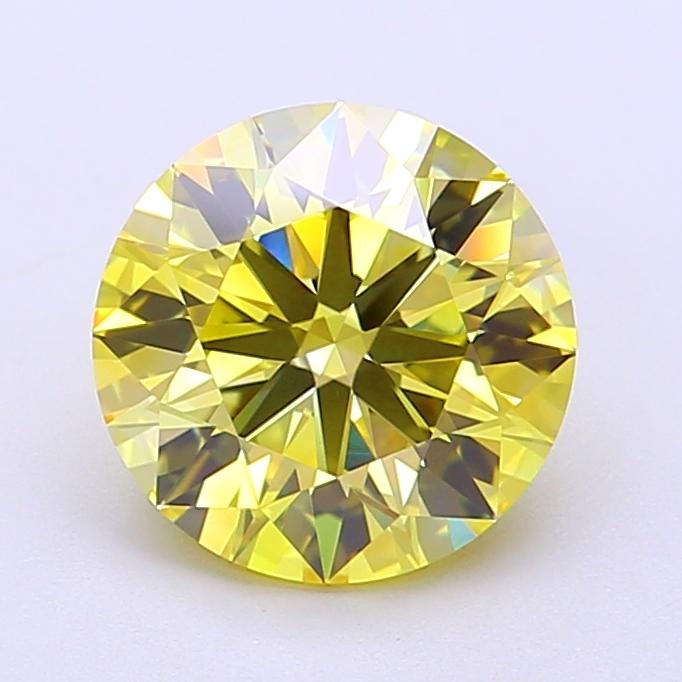 2.08 Ct. Fancy Intense Yellow Round Lab Grown Diamond