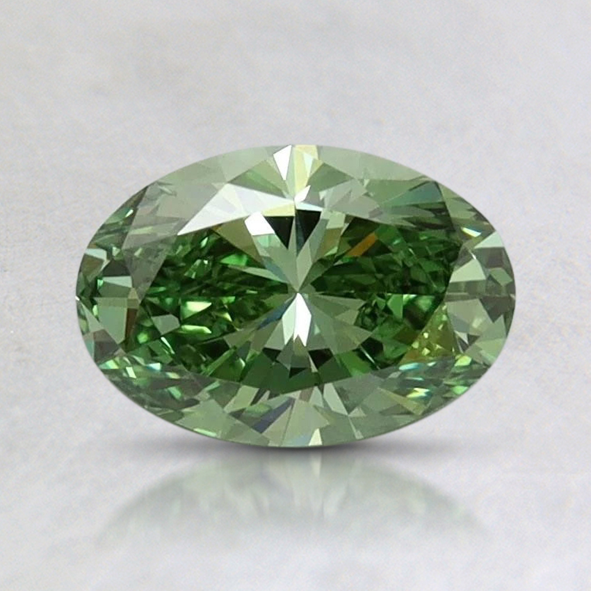 0.84 Ct. Fancy Vivid Green Oval Lab Grown Diamond
