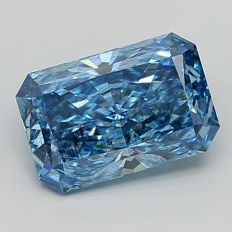 4.07 Ct. Fancy Vivid  Blue Radiant Lab Grown Diamond