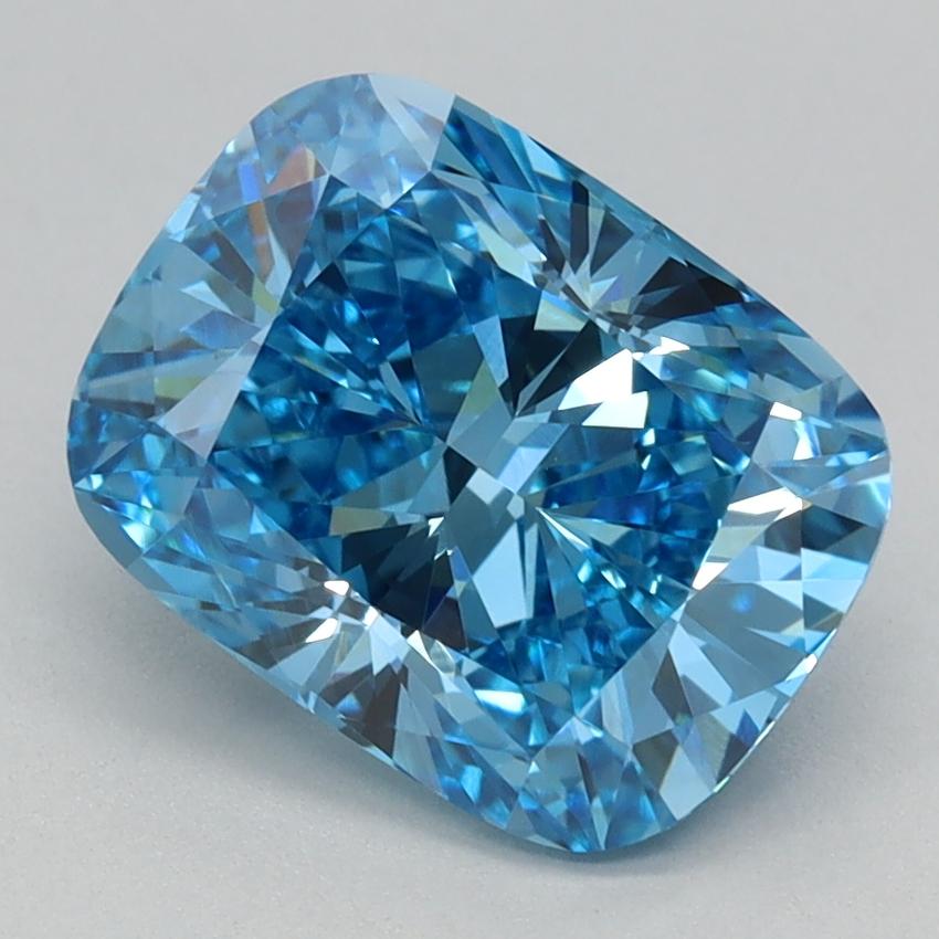 2.02 Ct. Fancy Vivid Blue Cushion Lab Grown Diamond