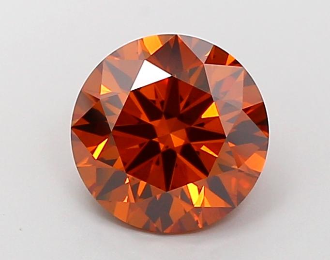 3.18 Ct. Fancy Vivid Orange Round Lab Grown Diamond