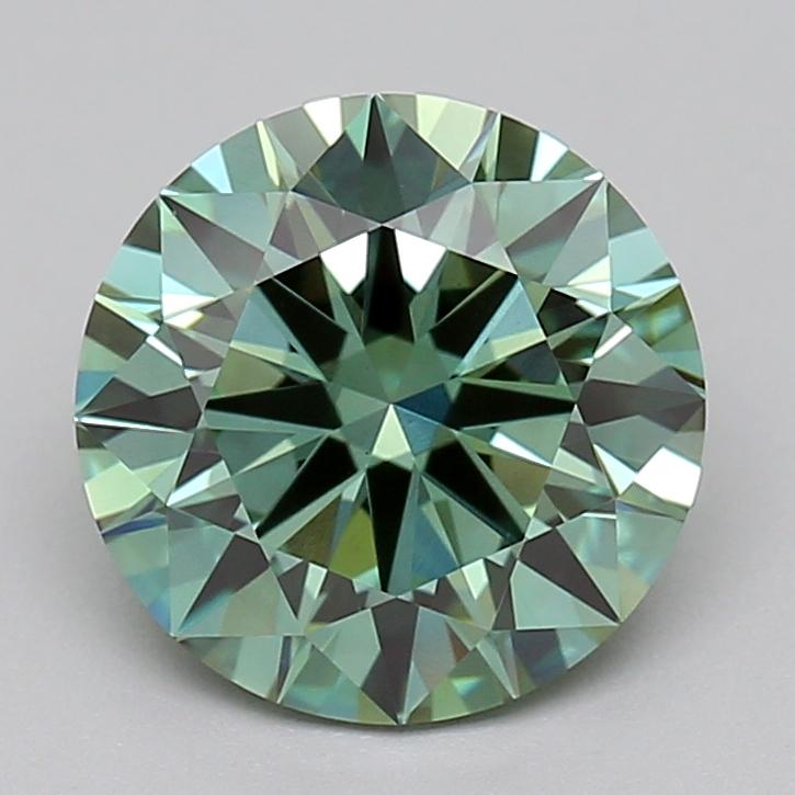 2.07 Ct. Fancy Vivid Blue Green Round Lab Grown Diamond