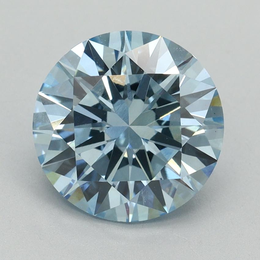 3.08 Ct. Fancy Vivid Blue Round Lab Grown Diamond