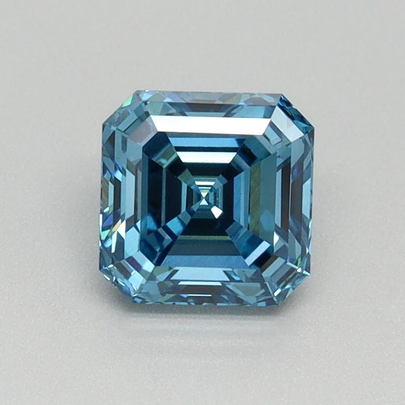 1.01 Ct. Fancy Vivid Blue Asscher Lab Grown Diamond