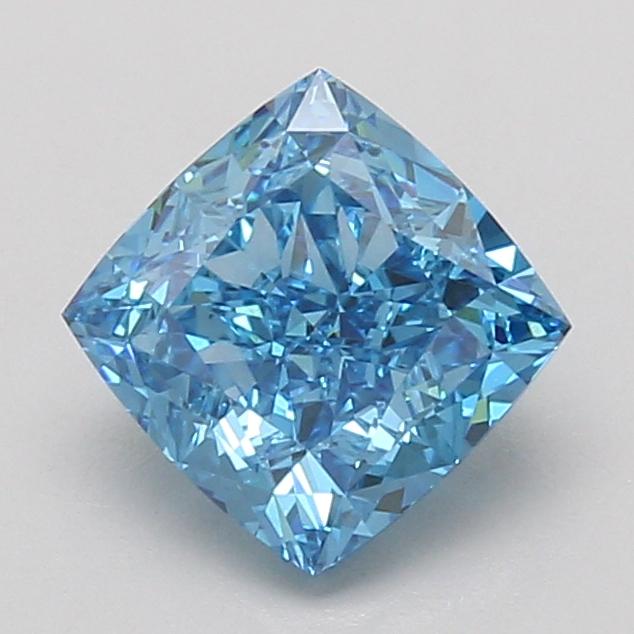 2.06 Ct. Fancy Vivid Blue Cushion Lab Grown Diamond