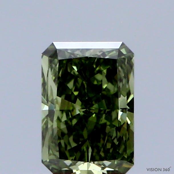 0.51 Ct. Fancy Vivid Green Radiant Lab Grown Diamond
