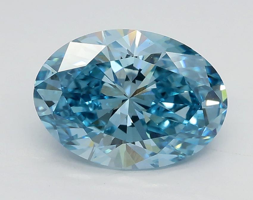 2.01 Ct. Fancy Vivid Blue Oval Lab Grown Diamond