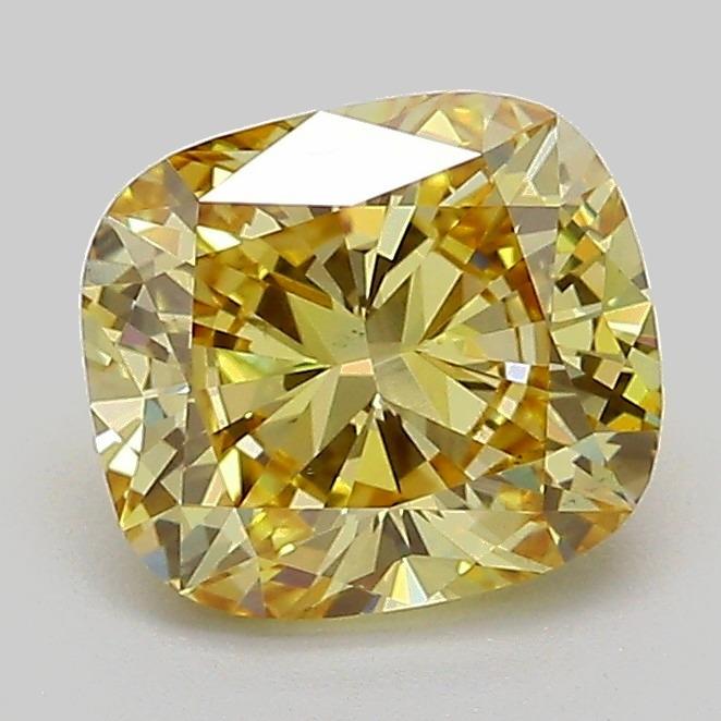 1.37 Ct. Fancy Yellow Cushion Lab Grown Diamond