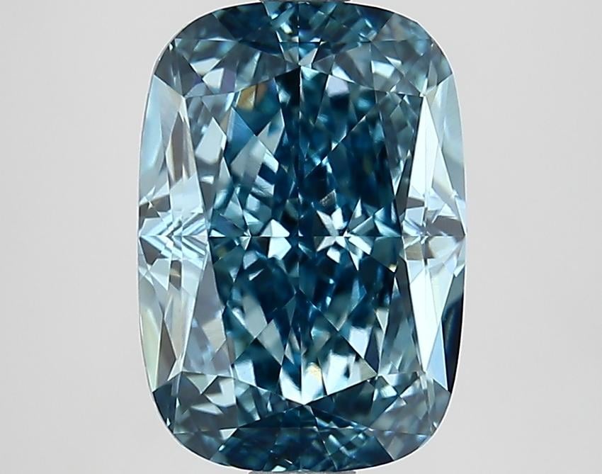 3.54 Ct. Fancy Vivid Blue Cushion Lab Grown Diamond