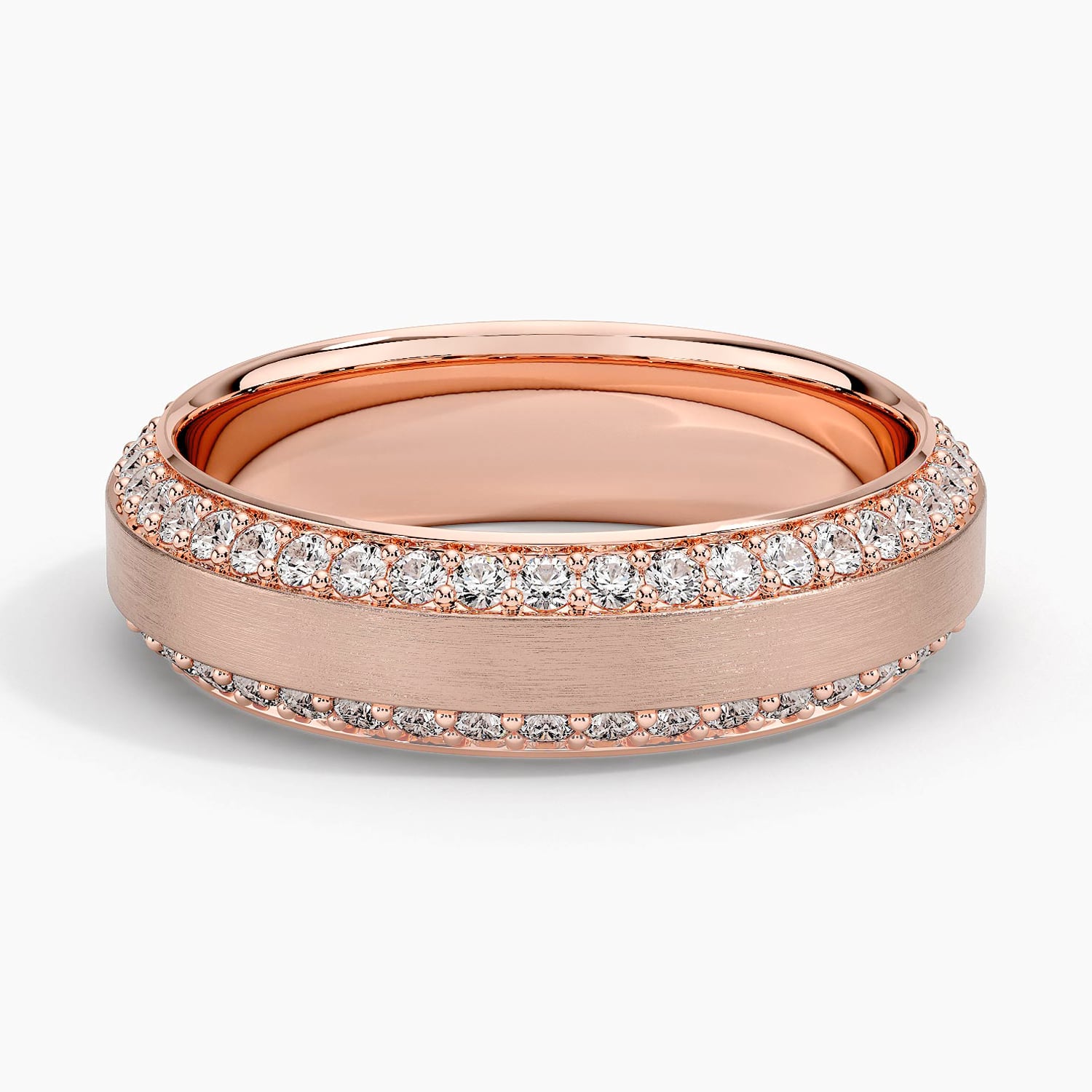 Rose gold diamond engagement ring with surprise diamond details