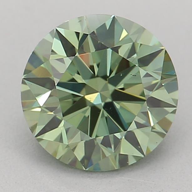 0.91 Ct. Fancy Vivid Green Round Lab Grown Diamond