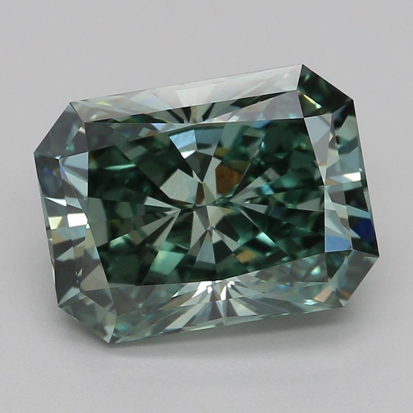 2.04 Ct. Fancy Vivid Green Radiant Lab Grown Diamond